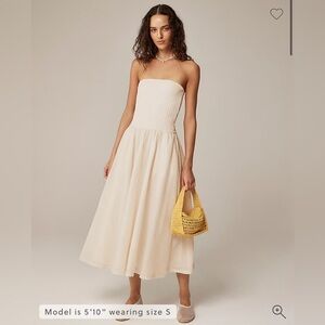J. Crew Strapless Mixy Dress in Summer Linen Color